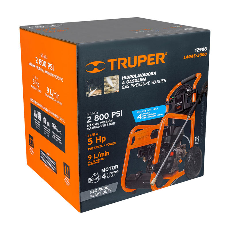 Hidrolavadora Con Motor A Gasolina, 2,800 Psi, Truper