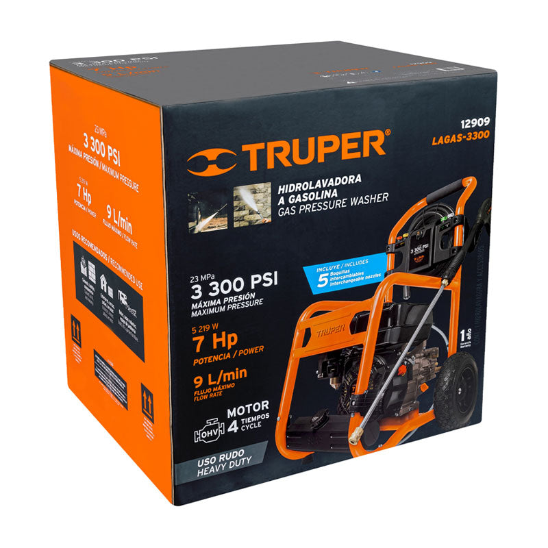 Hidrolavadora Con Motor A Gasolina, 3,300 Psi, Truper