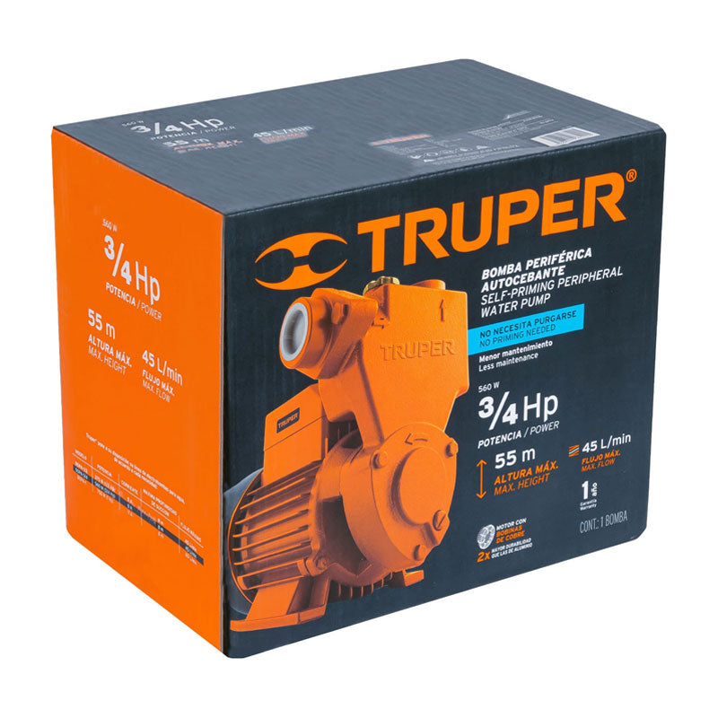 Bomba Periférica Autocebante 3/4 Hp, Truper