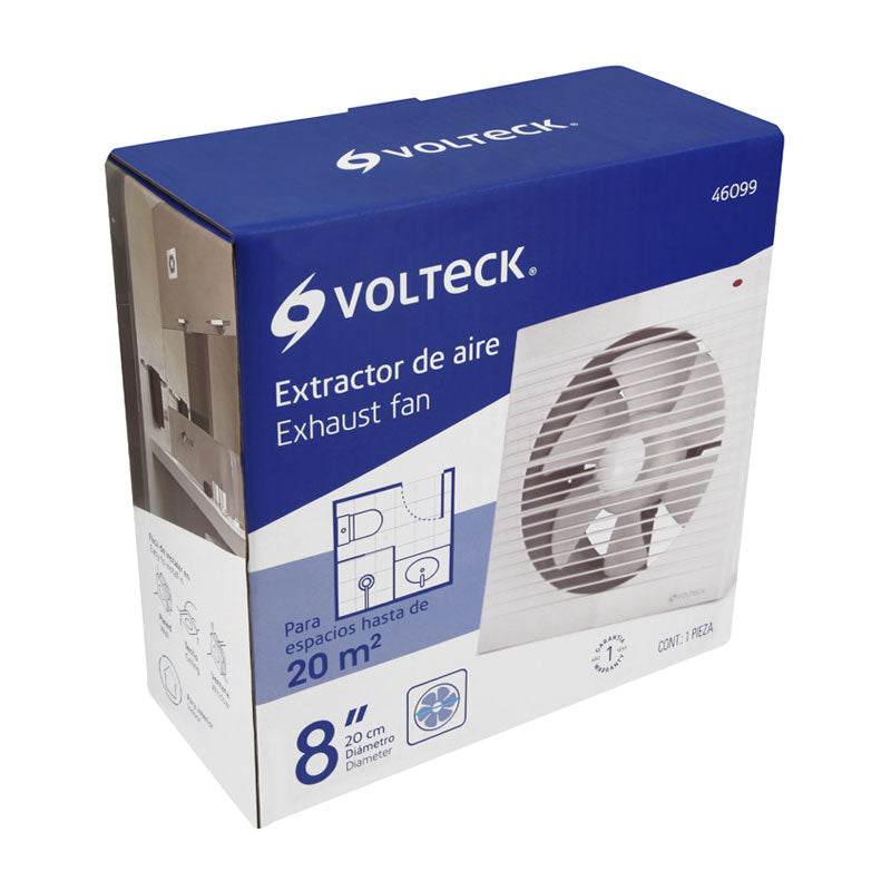 Extractor De Aire De 8", Blanco, Volteck