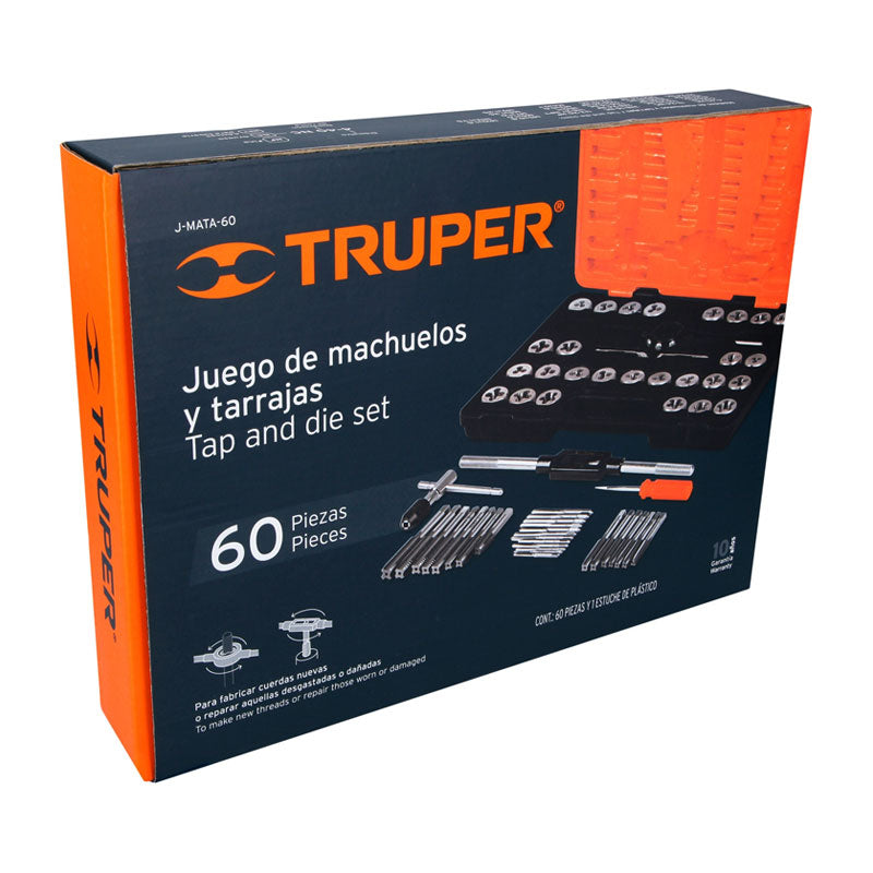 Juego De 60 Piezas De Machuelos Y Tarrajas, Truper