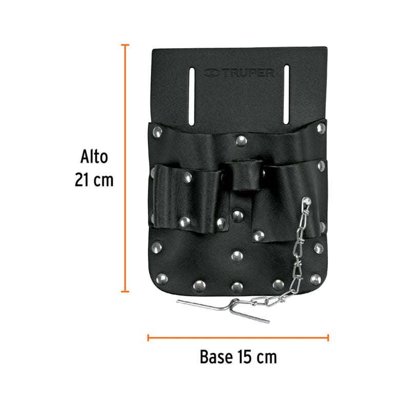 Porta Herramientas De Cuero Con 7 Compartimentos, Truper