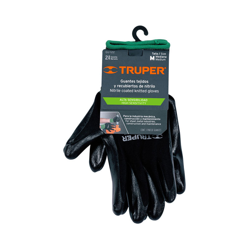 Guantes De Nylon Recubiertos De Nitrilo, M, Truper