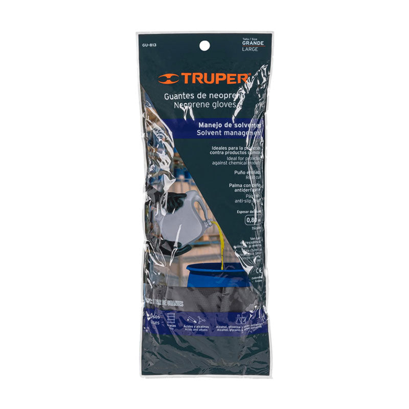 Guantes De Neopreno P/Manejo De Químicos, Grandes, Truper