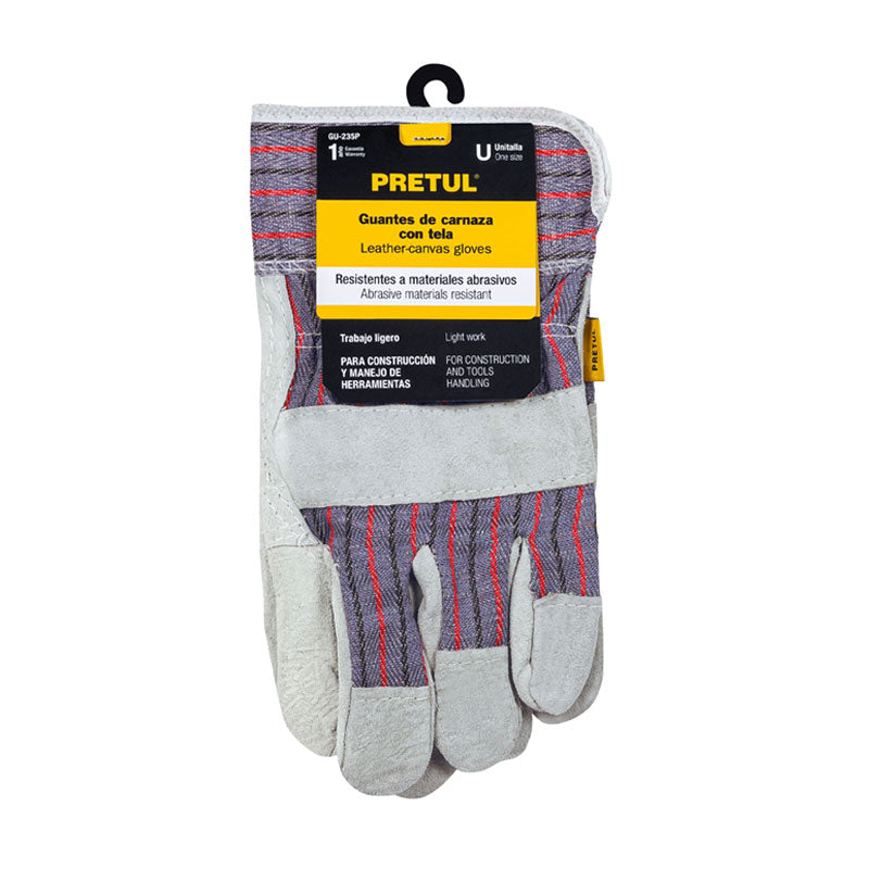 Guantes De Carnaza Y Loneta, Unitalla, Pretul