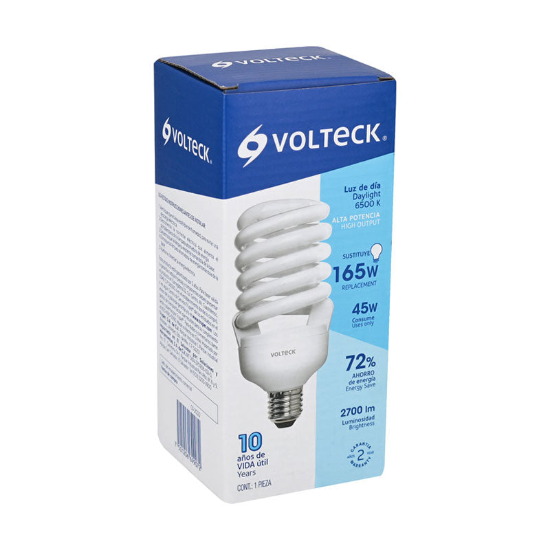 Lámpara Espiral T4 45 W Alta Potencia Luz De Día, Caja