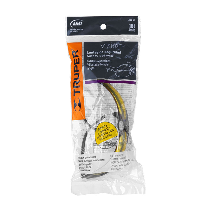 Lentes De Seguridad Ámbar, Truper Vision