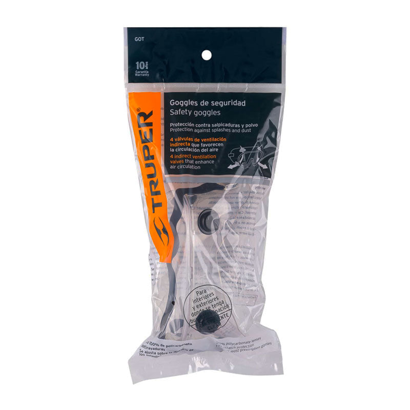 Goggles De Seguridad Con Válvulas De Ventilación Indirecta