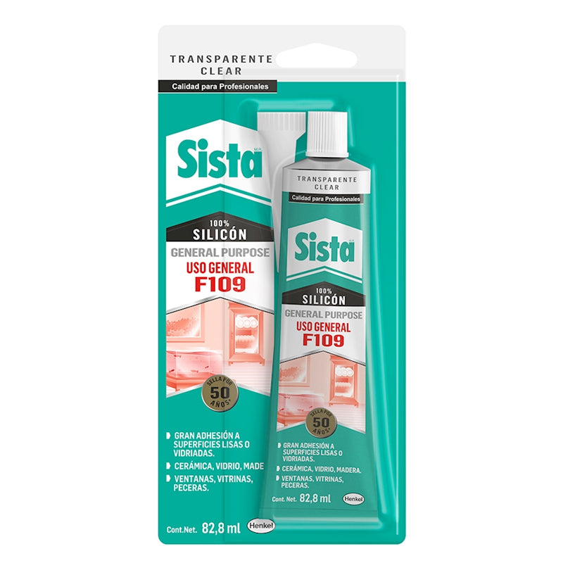 Silicón Sista F109 Uso General Transparente De 82.8 Ml