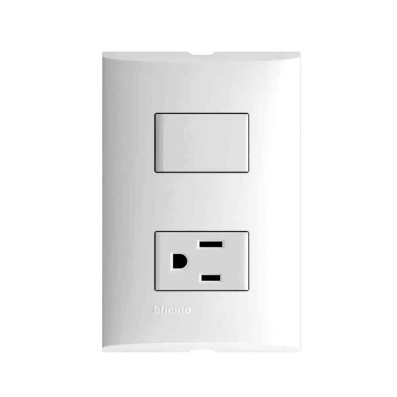 Placa Con Interruptor Sencillo 10A Tomacorriente 2P+T Protección Infantil Fza5129S Forza - Tool Ferreterías / Ferretodo - Herramientas y material de construcción.