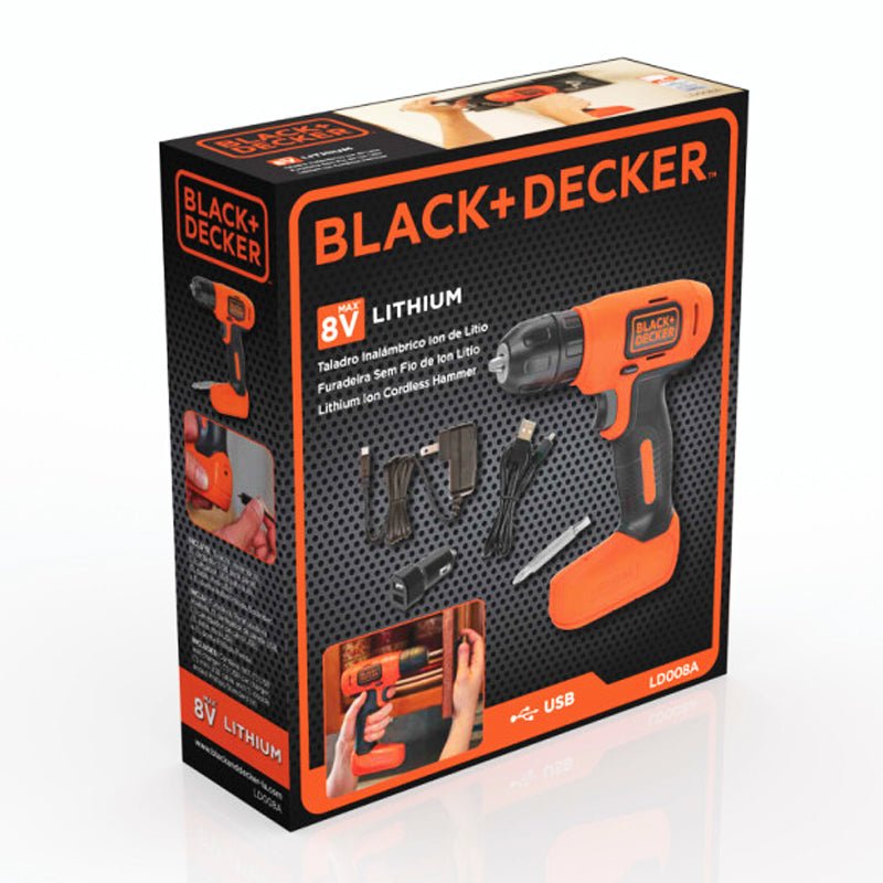 Taladro Atornillador Inalámbrico De 3/8”, 8 V, Black & Decker Ld008B3 - Tool Ferreterías / Ferretodo - Herramientas y material de construcción.