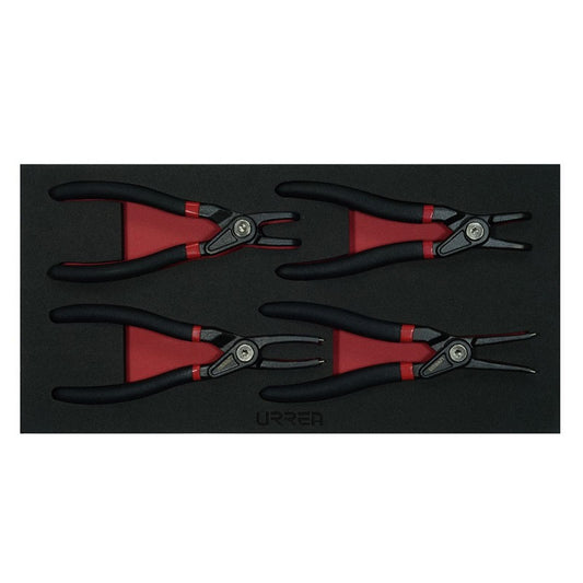Juego de 4 pinzas para anillos de retención, CH131 Urrea
