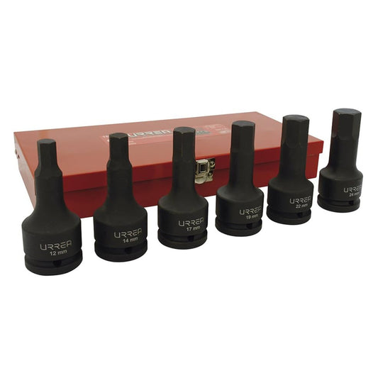 Juego dados de impacto punta hexa 6pz, 75250, Urrea