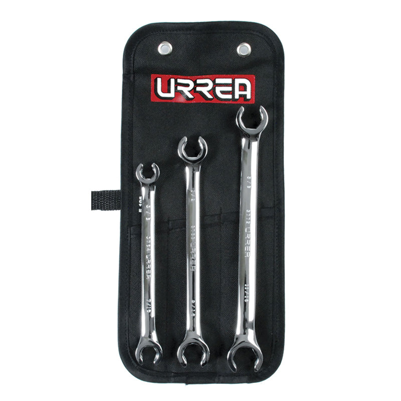 Juego de 3 llaves abocinadas pulido espejo en pulgadas, 3760 Urrea