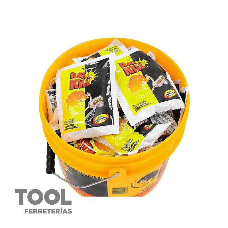 Veneno para rata en cubeta con 50 sobres, RAT-KILL, 7273