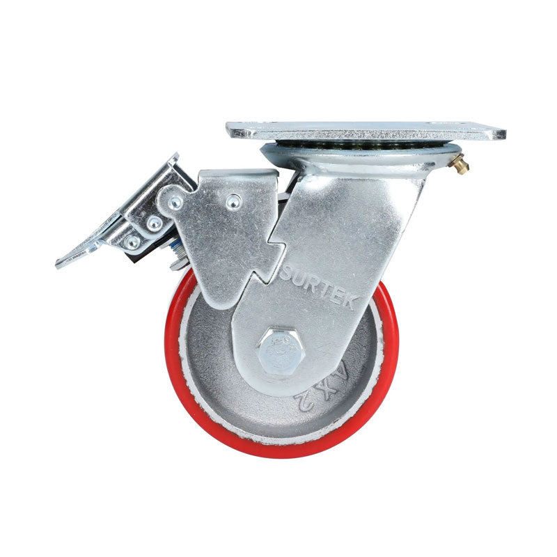 Rp10b rueda fierro/poliuretano c/freno 4" x 2"