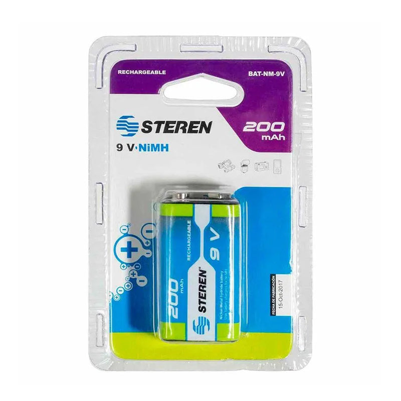 Pila recargable 9V, BAT-NM-9V, Steren