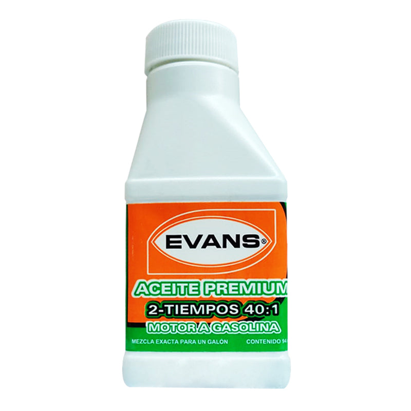 Aceite Premium 2 Tiempos 40:1 Para Motor A Gasolina 94 Ml Evans