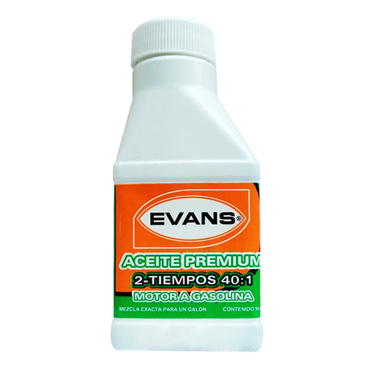 Aceite Premium 2 Tiempos 40:1 Para Motor A Gasolina 94 Ml Evans