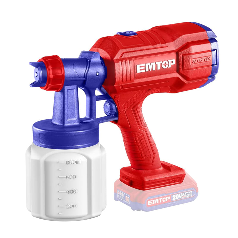 Pistola para pintar inalámbrica 20V ELSG2004 Emtop xenb