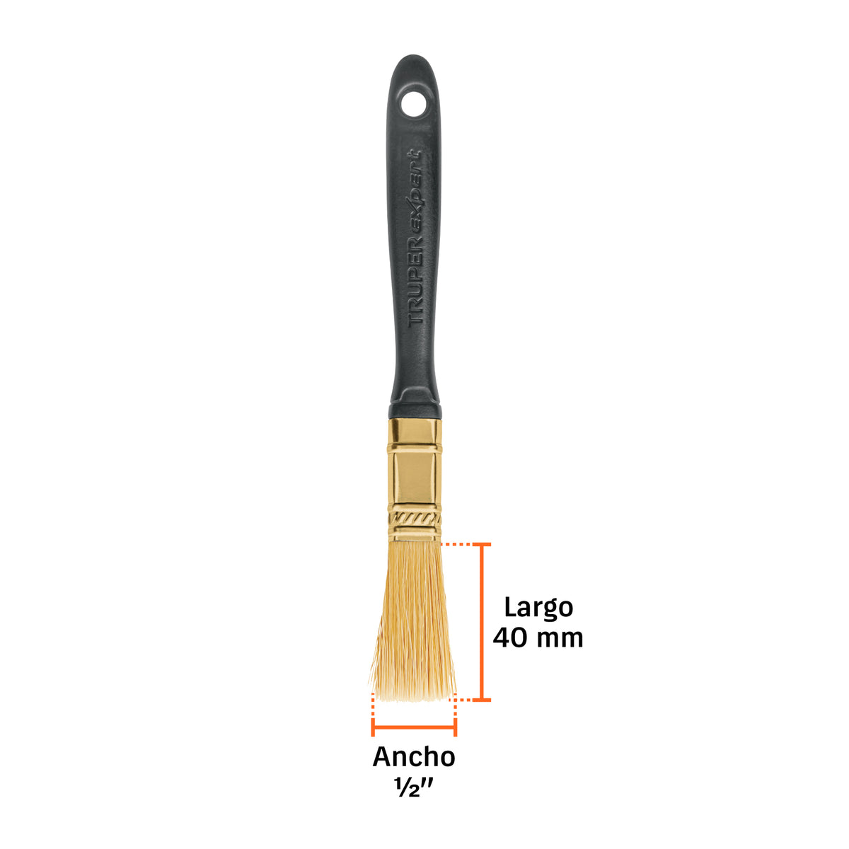 Brocha profesional de ½” con mango de plástico, TRUPER EXPERT, BRT-1/2X, 17849