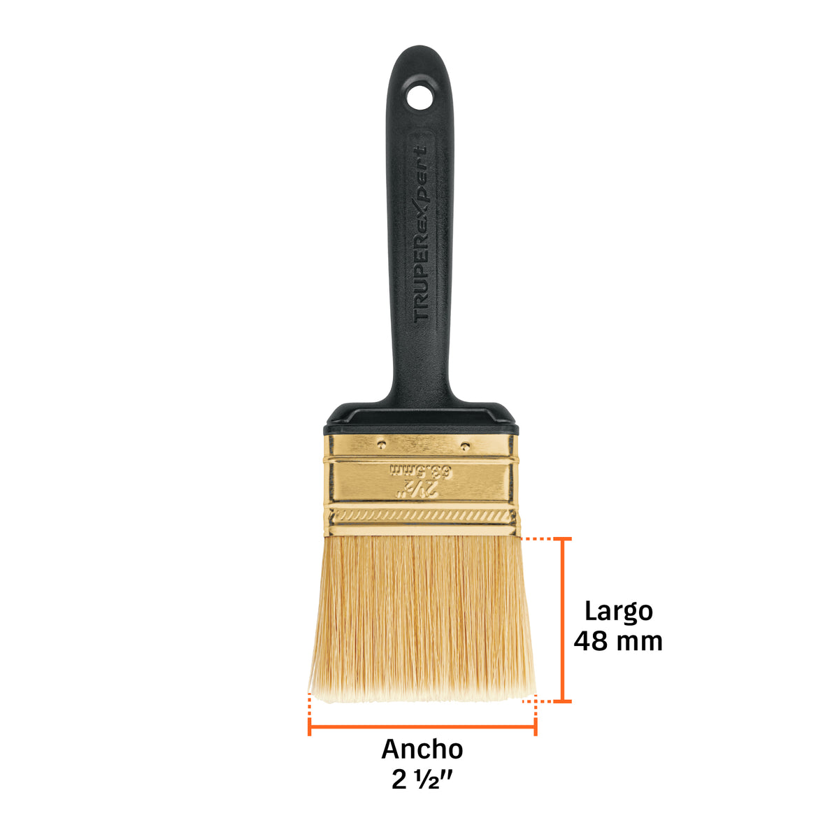 Brocha profesional de 2.1/2” con mango de plástico, TRUPER EXPERT, BRT-2-1/2X, 17863