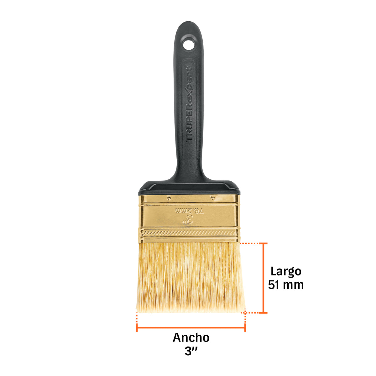 Brocha profesional de 3” con mango de plástico, TRUPER EXPERT, BRT-3X, 17864