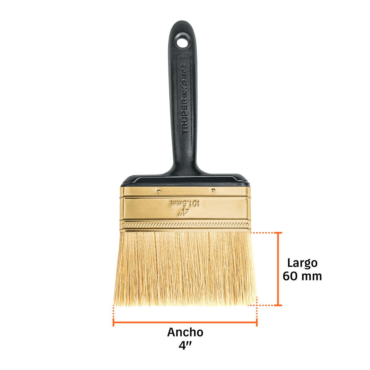Brocha profesional de 4” con mango de plástico, TRUPER EXPERT, BRT-4X, 17865