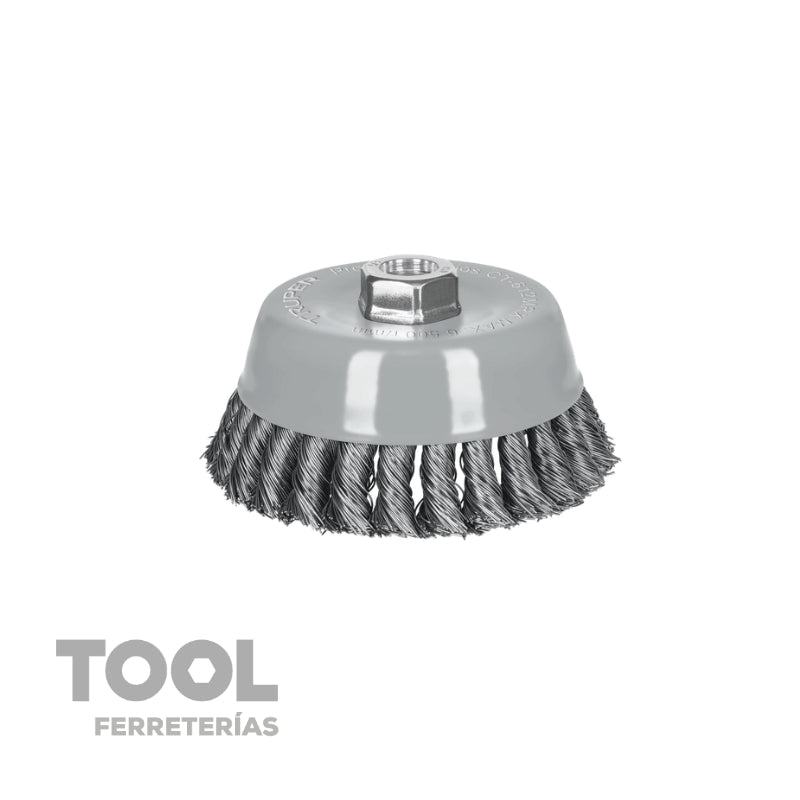 Carda copa 3” alambre trenzado grueso, TRUPER, CT-612MRX, 100856