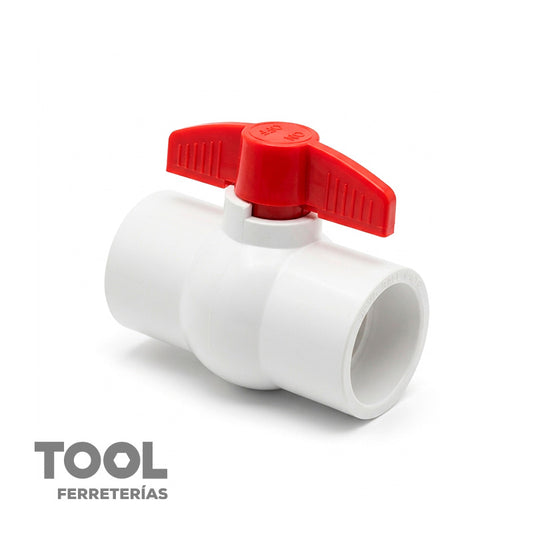 Válvula de bola de PVC para cementar de 1.1/2", S/M, 17364