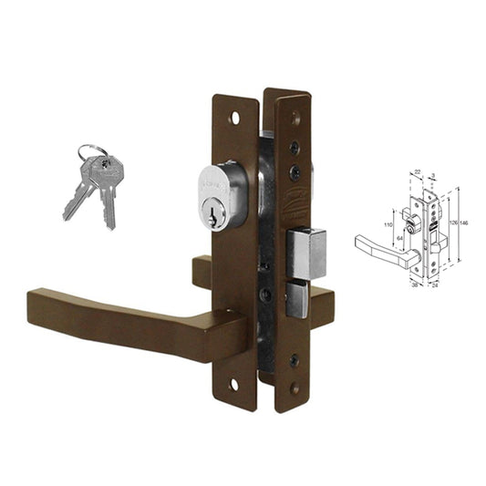 Cerradura 550 para puerta abatible, acabado Duranodik, blíster, MX5661 Phillips