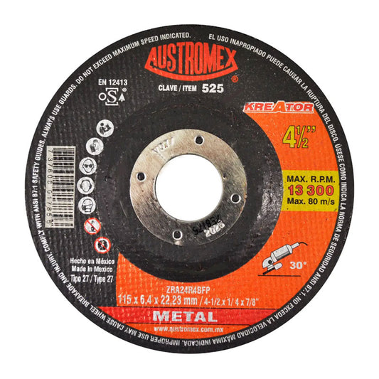 525 Disco Desbaste 4.1/2" X 1/4" X 7/8" Austromex