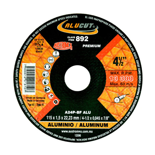 892 Disco Corte Aluminio 115 X 1.5 Mm Austromex