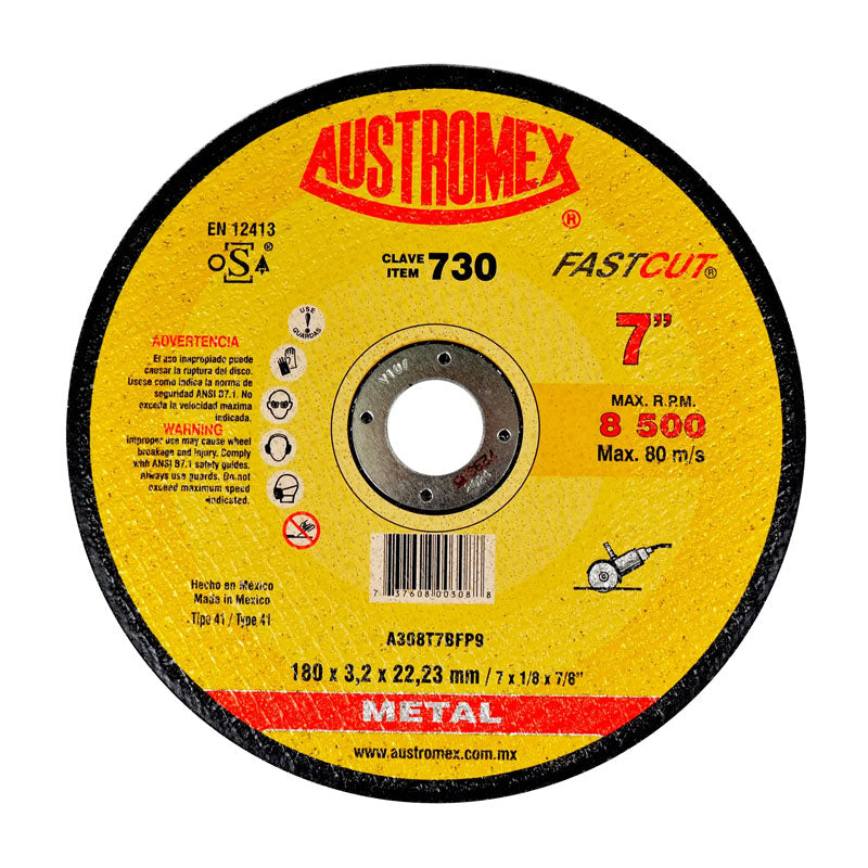 730 Disco Metal Plano 7" X 1/8" X 7/8" Austromex