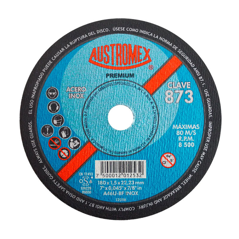 873 Disco Acero Inox. Plano 180 X 1.5 X 22.2 Mm