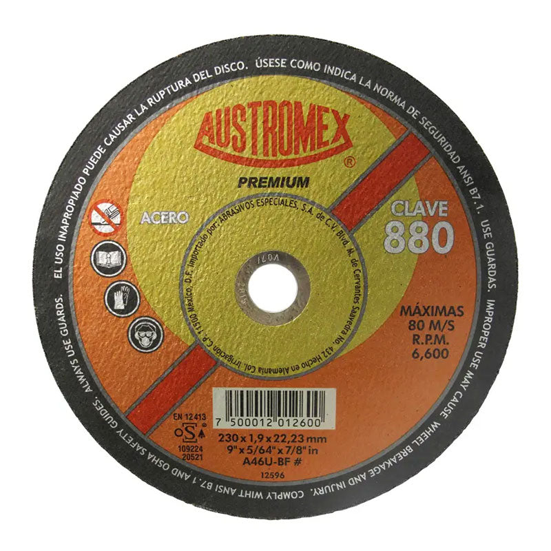 880 Disco Acero Plano 230 Mm X 1.9 Mm X 22.2 Mm