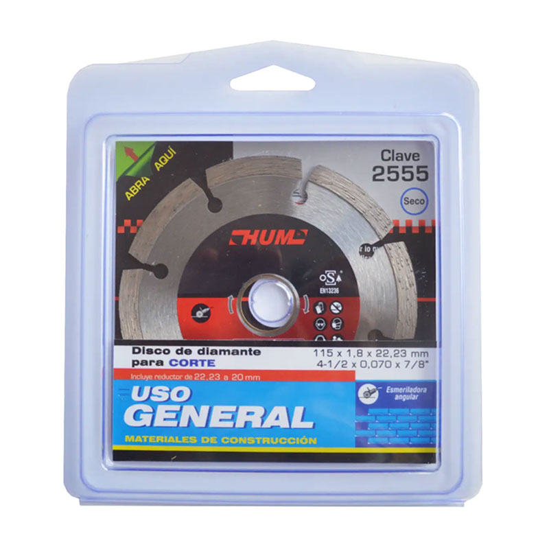 2555 Disco Diamante Segmentado 4.1/2" Uso General