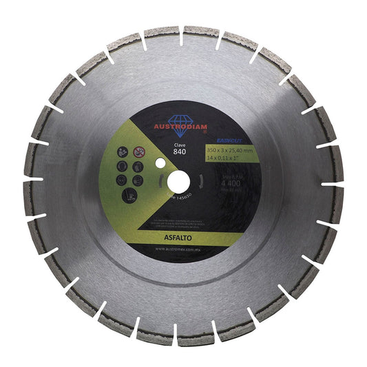 840 Disco Diamante 350 X 3 X 25.4 Mm Corte Asfalto
