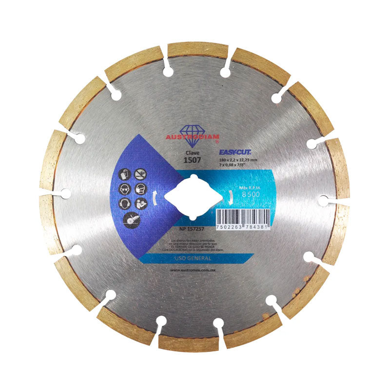 1507 Disco Diam. 180x2x22.2 Segmentado Uso Gral