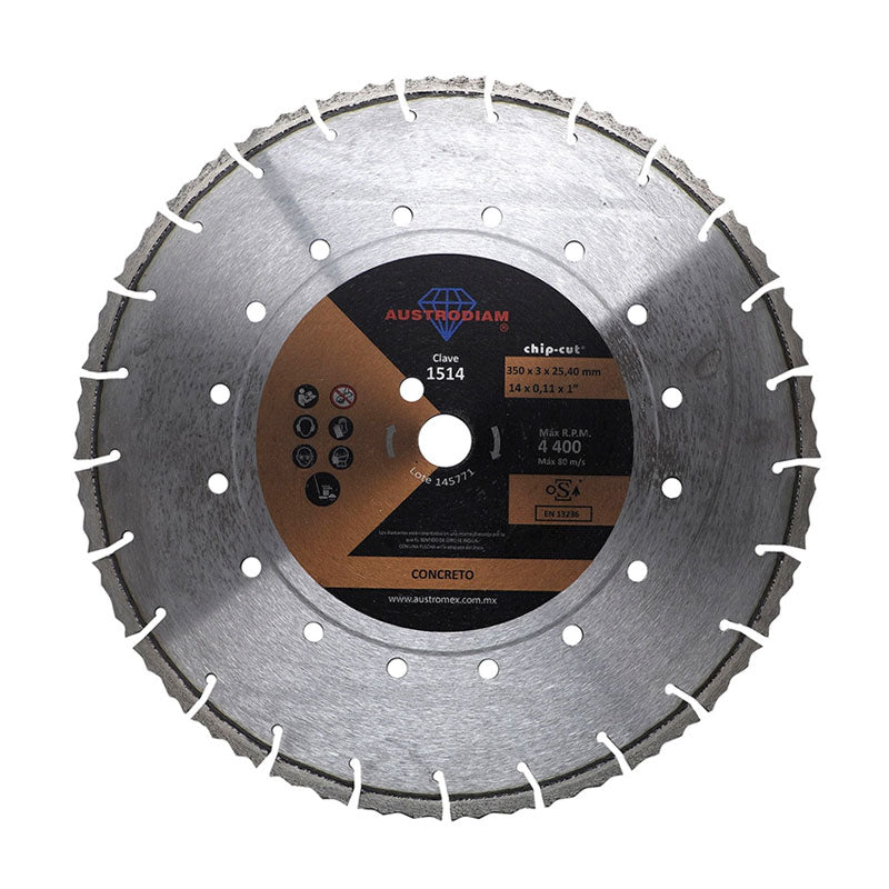1514 Disco Diam. 350x2.8x25.4 Dentado P/Concreto