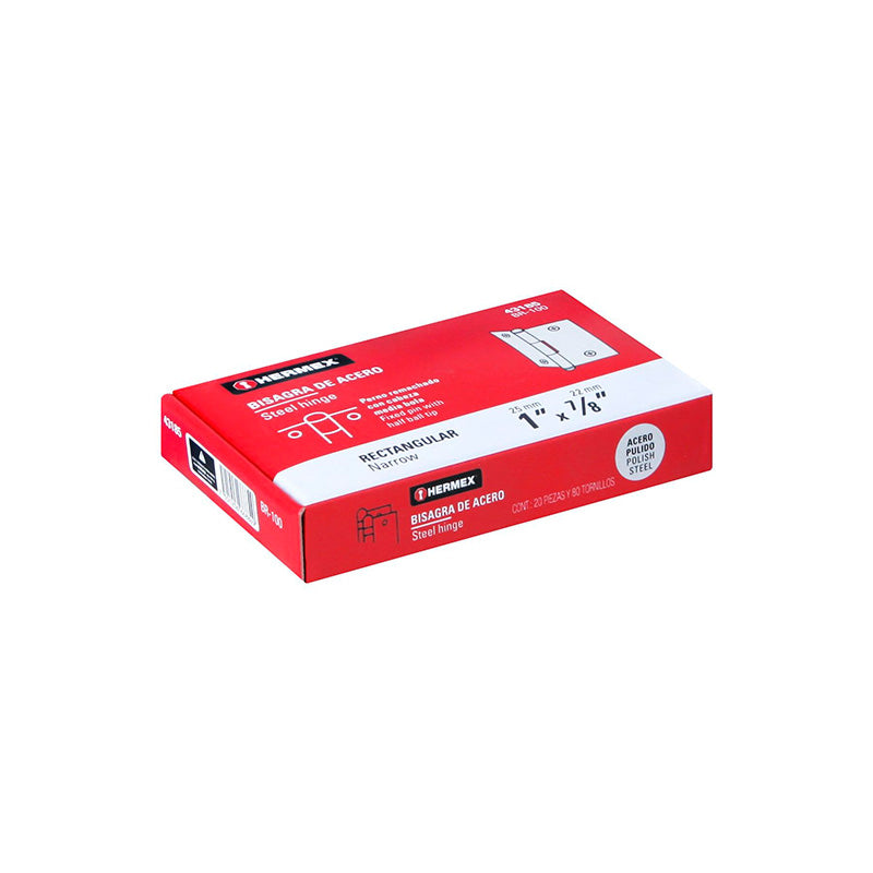 Bisagra rectangular de 1" x 7/8" BR100, HERMEX, 43185