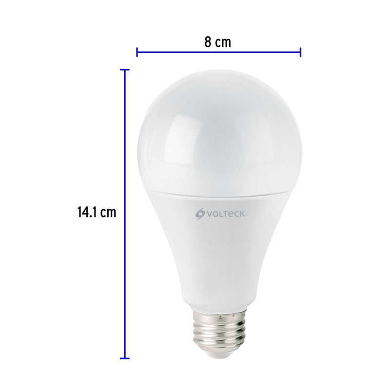 Lámpara LED tipo bulbo A19 de 18 W, luz de día, 46222 Volteck LED125F