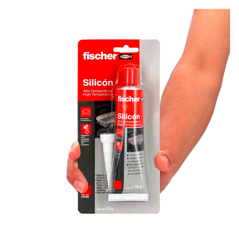 Silicon Rojo Alta Temperatura 70 gr 574306 Fischer