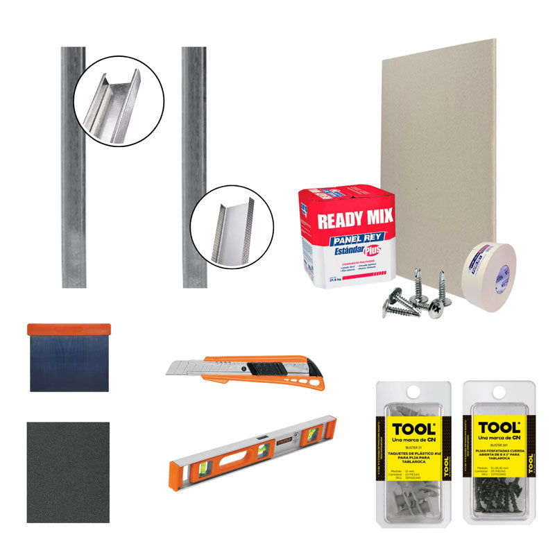 Kit reparador de tablaroca con 12 piezas