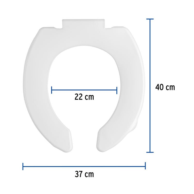 Asiento Redondo Para Wc, Abierto, Económico, Blanco, Foset - Tool Ferreterías / Ferretodo - Herramientas y material de construcción.