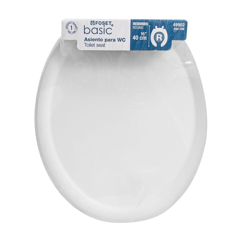 Asiento Redondo Para Wc, Abierto, Económico, Blanco, Foset - Tool Ferreterías / Ferretodo - Herramientas y material de construcción.