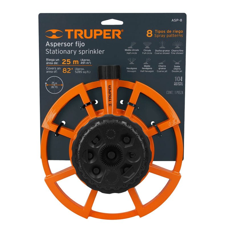 Aspersor Metálico Con 8 Funciones, Truper - Tool Ferreterías / Ferretodo - Herramientas y material de construcción.