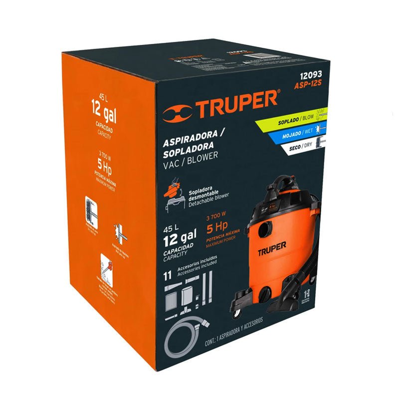 Aspiradora/Sopladora De Sólidos Y Líquidos 12 Gal, Plástica - Tool Ferreterías / Ferretodo - Herramientas y material de construcción.