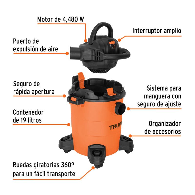 Aspiradora/Sopladora De Sólidos Y Líquidos 5 Gal, Plástica - Tool Ferreterías / Ferretodo - Herramientas y material de construcción.
