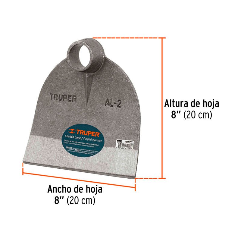 Azadón Lane No.2 De 2.0 Lb Sin Mango, Truper - Tool Ferreterías / Ferretodo - Herramientas y material de construcción.